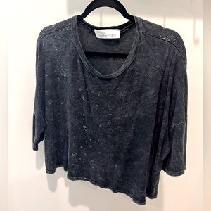 Vintage Havana acid wash black tee size large L with star print